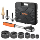 VEVOR sprūdrata caurumu izsišanas instrumentu komplekts SLUG-Buster, caurumu diametrs 12,7–50,8 mm, ar 6 matricām, 40Cr tērauds, alumīnijam, mīkstajam tēraudam, stikla šķiedrai un plastmasai