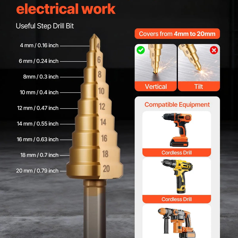 VEVOR sprūdrata caurumu izsišanas instrumentu komplekts SLUG-Buster, caurumu diametrs 12,7–50,8 mm, ar 6 matricām, 40Cr tērauds, alumīnijam, mīkstajam tēraudam, stikla šķiedrai un plastmasai