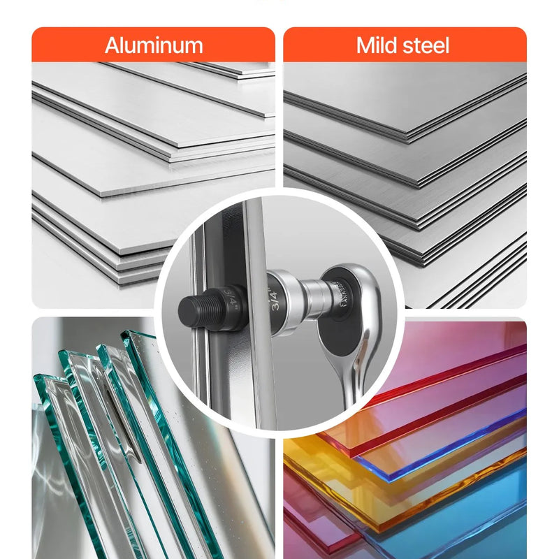 VEVOR sprūdrata caurumu izsišanas instrumentu komplekts SLUG-Buster, caurumu diametrs 12,7–50,8 mm, ar 6 matricām, 40Cr tērauds, alumīnijam, mīkstajam tēraudam, stikla šķiedrai un plastmasai