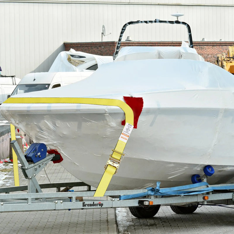 Sprūdrata stiprināšanas siksnu komplekts, 8 gab., 1995,8 kg pārraušanas slodze, E-sliedes bezgalīgās sprūdrata siksnas 50 mm × 4,6 m, smagsvara, paredzētas kravas, sadzīves tehnikas un dārza tehnikas nostiprināšanai