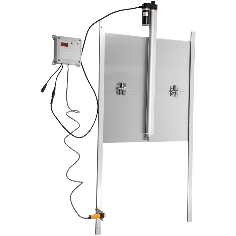 VEVOR automātiskās vistas kūts durvis ar taimeri un gaismas sensoru, 12 V 66 W elektriskās mājputnu durvis ar infrasarkano sensoru un divām tālvadībām