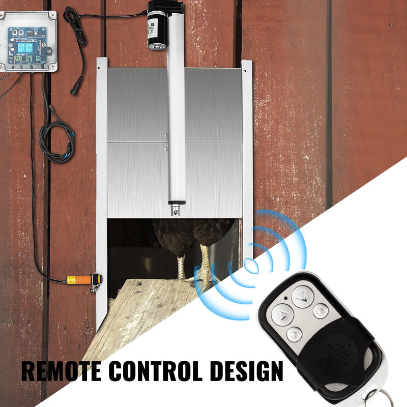 VEVOR automātiskais durvju atvēršanas komplekts putnu kūtīm, 32 × 30 cm durvis ar infrasarkano detekciju, drošībai pret vistas, pīles un zosis iespiešanos