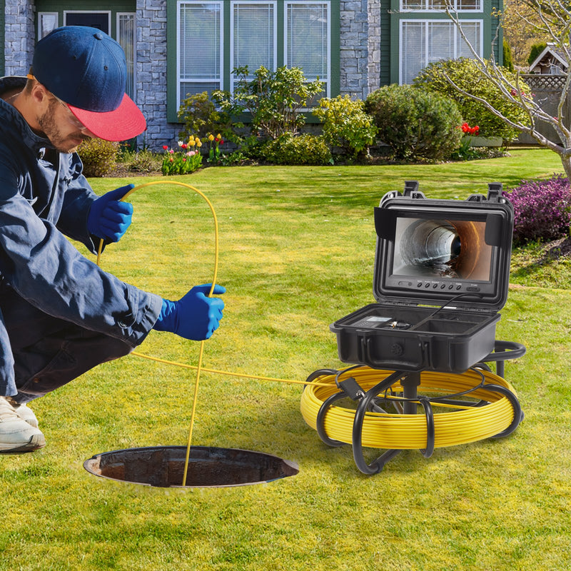 VEVOR kanalizācijas cauruļu inspekcijas kamera, 22,9 cm 720p ekrāns, cauruļu kamera, 50 m kabelis