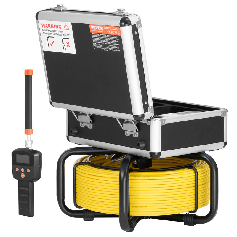 VEVOR kanalizācijas kamera 30 m pašlīmeņojoša drenāžas cauruļvadu kamera ar 512Hz lokatoru