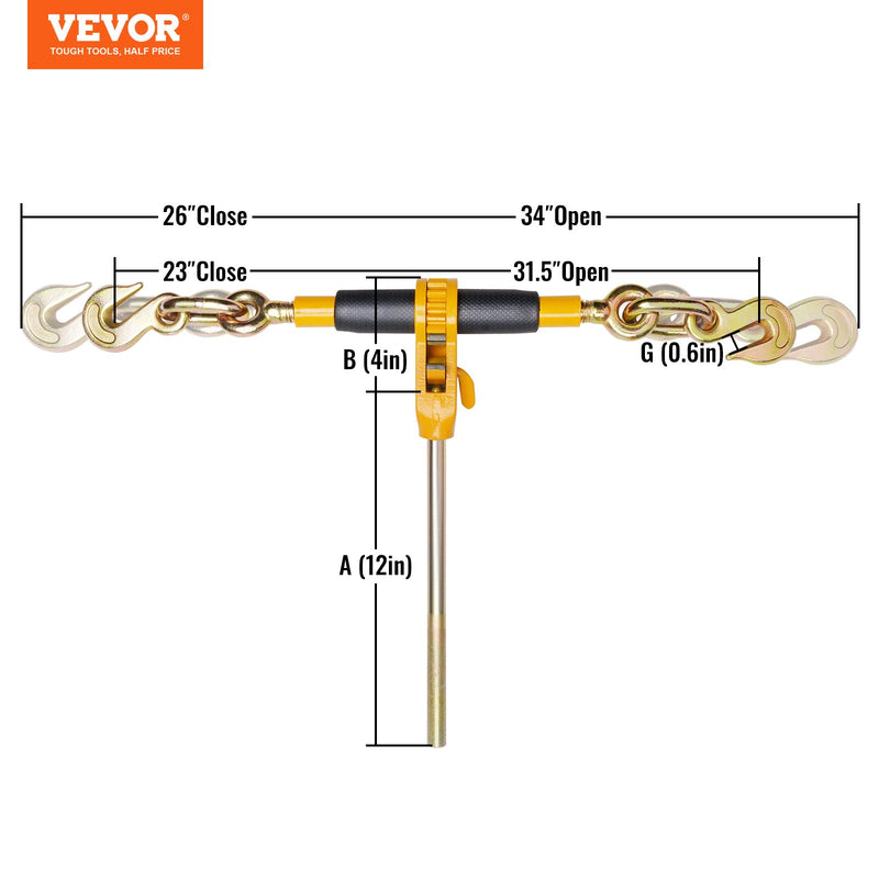 VEVOR sprūdrata ķēžu spriegotājs | 9,52 mm - 12,7 mm | smagajam darbam | 5443 kg slodzes kapacitāte