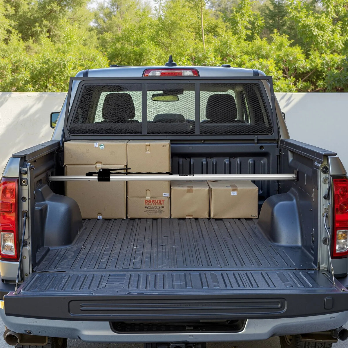 VEVOR Cargo Tie-Down Bar, Ratchet-Type Load Bar with Adjustable Length 1499–1854 mm, Durable Steel Cargo Stabiliser with Non-Slip Support Ends, Telescopic Cargo Securing Bars for Pickup Truck Bed
