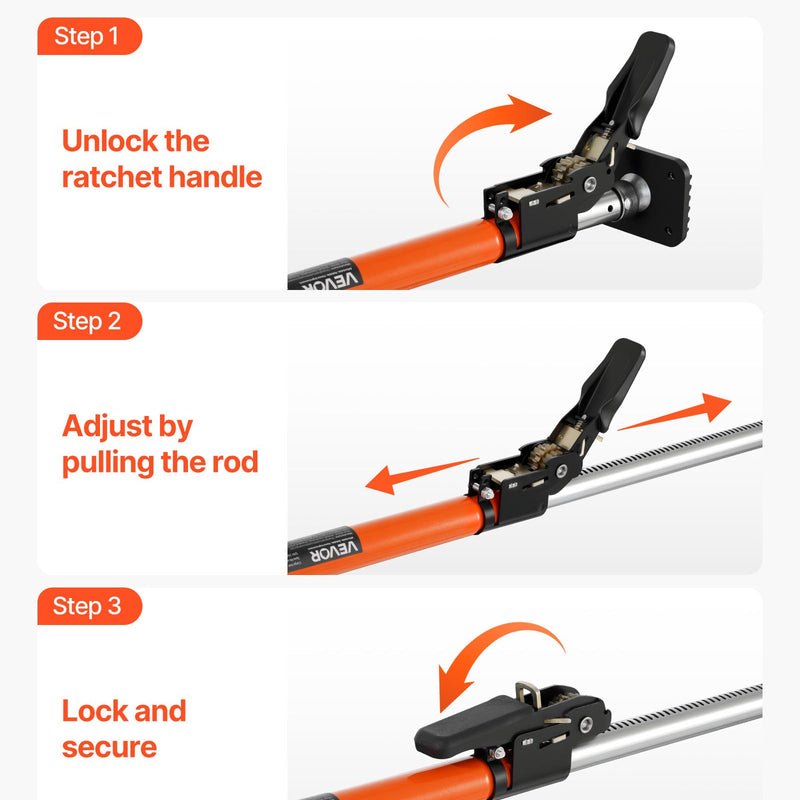 VEVOR kravas fiksēšanas stienis ar sprūdrata mehānismu, regulējams 1016–1854 mm, pastiprināta tērauda kravas stabilizators ar uzglabāšanas tīklu un neslīdošiem spilventiņiem, teleskopisks kravas bloķētājs SUV, sedaniem un furgoniem
