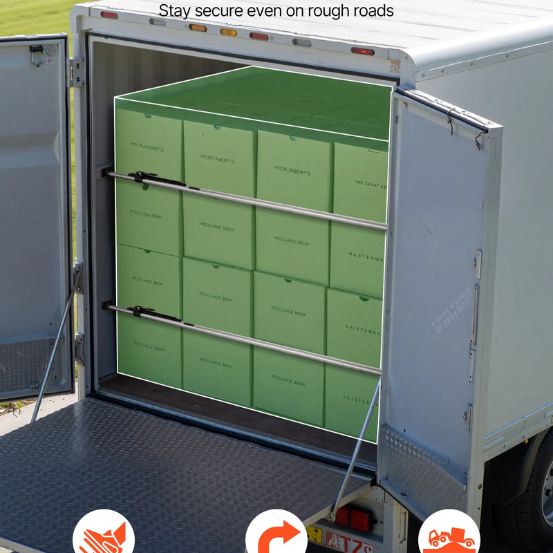 VEVOR kravas fiksācijas stienis, sprūdrata tipa kravas stienis ar regulējamu garumu 2261–2642 mm, izturīgs tērauda kravas stabilizators ar neslīdošiem uzgaļiem, kravas nostiprināšanai kravas auto kastēs, puspiekabēs un piekabēs (2 gab.)