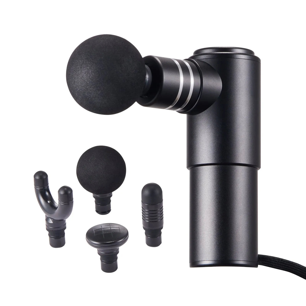 VEVOR mini deep tissue massage gun, percussion muscle massage device for athletes with 4 speed levels and 4 massage heads, 12 V 2500 mAh battery for pain relief and muscle relaxation