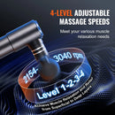 VEVOR mini dziļo audu masāžas pistole, perkusīvā muskuļu masāžas ierīce sportistiem ar 4 ātruma līmeņiem un 4 masāžas uzgaļiem, 12 V 2500 mAh akumulators sāpju mazināšanai un muskuļu relaksācijai