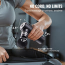 VEVOR mini dziļo audu masāžas pistole, perkusīvā muskuļu masāžas ierīce sportistiem ar 4 ātruma līmeņiem un 4 masāžas uzgaļiem, 12 V 2500 mAh akumulators sāpju mazināšanai un muskuļu relaksācijai