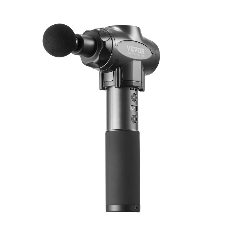 VEVOR dziļo audu masāžas pistole ar 9 ātruma līmeņiem un 6 masāžas uzgaļiem, 24 V 2500 mAh akumulators, perkusīvā muskuļu masāžas ierīce sportistiem sāpju mazināšanai un muskuļu relaksācijai