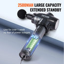 VEVOR dziļo audu masāžas pistole ar 9 ātruma līmeņiem un 6 masāžas uzgaļiem, 24 V 2500 mAh akumulators, perkusīvā muskuļu masāžas ierīce sportistiem sāpju mazināšanai un muskuļu relaksācijai