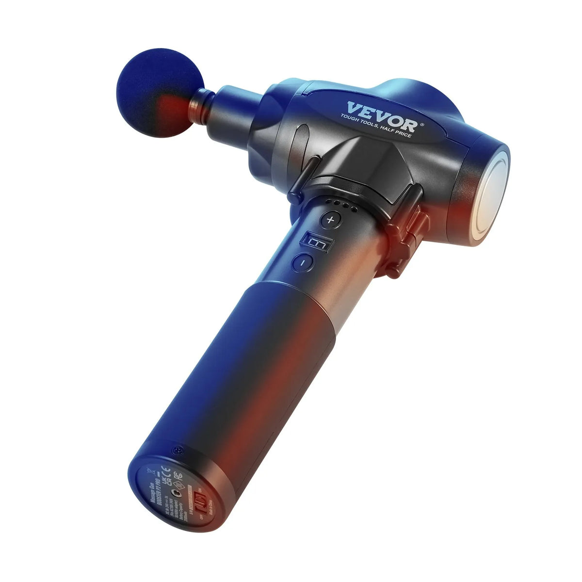 VEVOR Deep Tissue Massage Gun with 9 Speed Levels and 6 Massage Heads, 24V 2500mAh Battery, Percussion Muscle Massage Device for Athletes Pain Relief and Muscle Relaxation