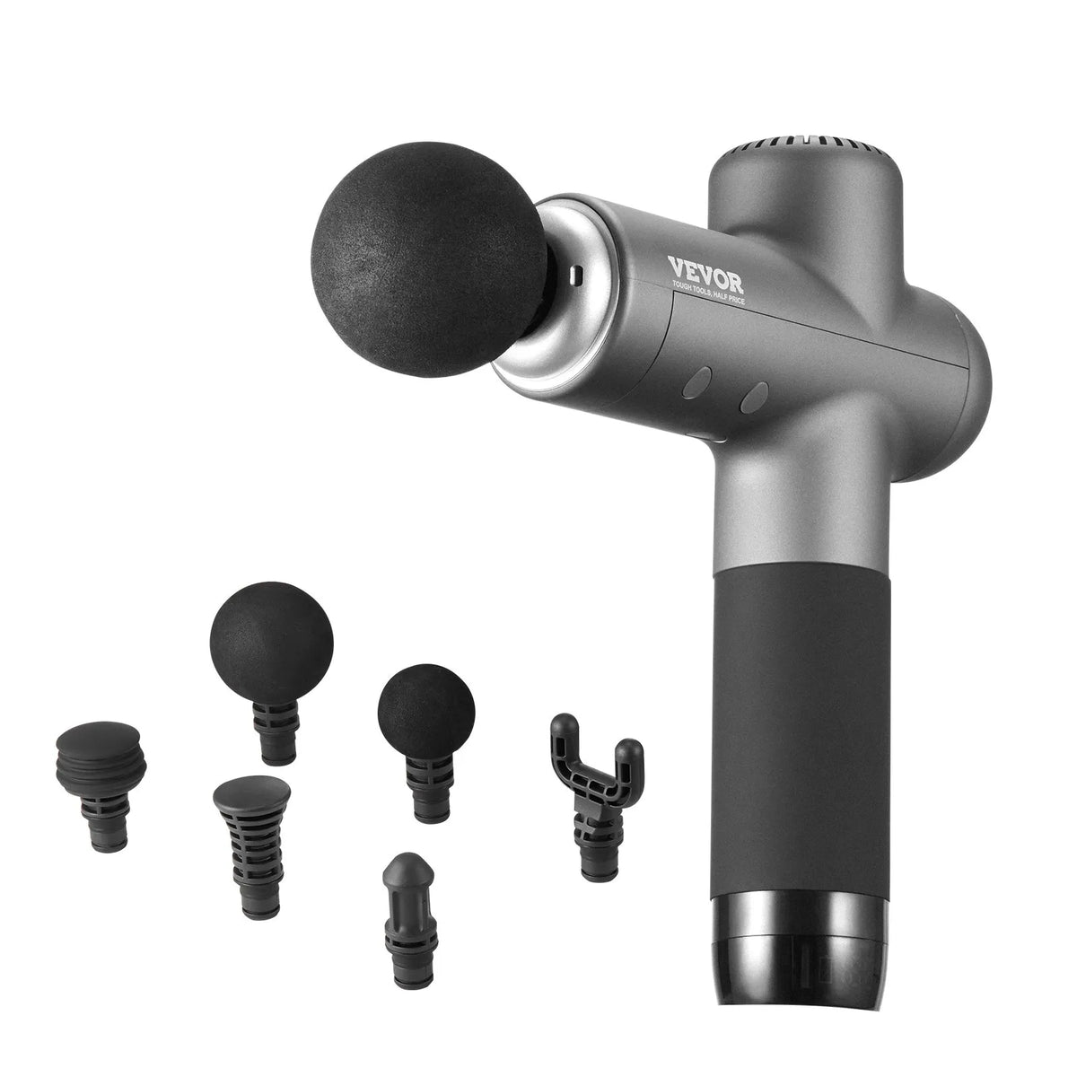 VEVOR Deep Tissue Massage Gun, Percussion Muscle Massage Device for Athletes with 8 Speed Levels and 6 Massage Heads, 24V 2500mAh Battery for Pain Relief and Muscle Relaxation