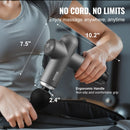 VEVOR dziļo audu masāžas pistole, perkusīvā muskuļu masāžas ierīce sportistiem ar 8 ātruma līmeņiem un 6 masāžas uzgaļiem, 24 V 2500 mAh akumulators sāpju mazināšanai un muskuļu relaksācijai