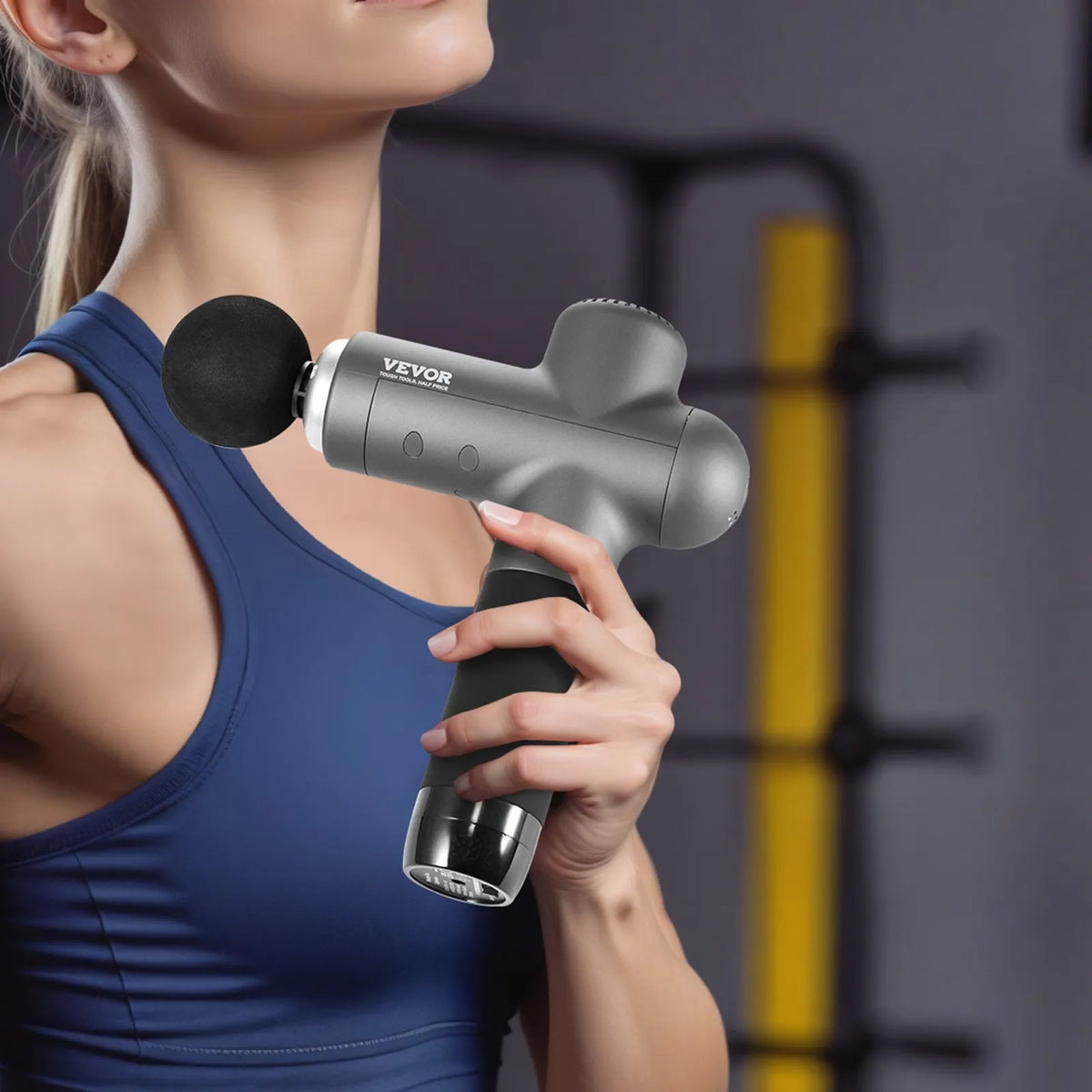 VEVOR Deep Tissue Massage Gun, Percussion Muscle Massage Device for Athletes with 8 Speed Levels and 6 Massage Heads, 24V 2500mAh Battery for Pain Relief and Muscle Relaxation