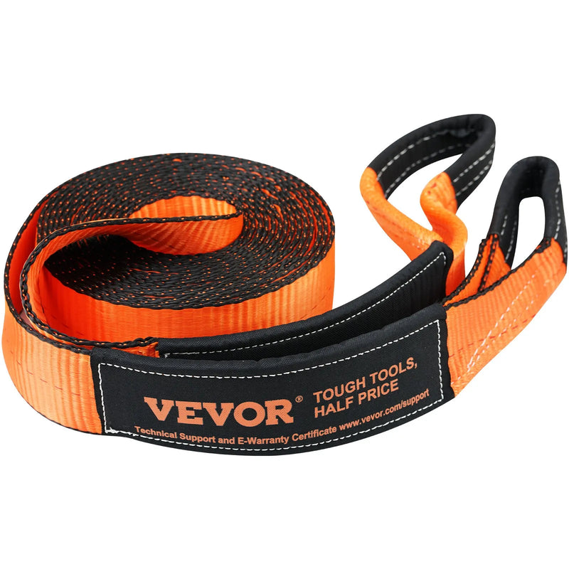 Bezceļu komplekts 7,6 x 914,4 cm, smagās slodzes vinčas atgūšanas komplekts ar 13 608 kg vilkšanas siksnu, 20 000 kg D-veida skavām, sakabes adapteri, snatch bloka rullīti, cimdiem un glabāšanas somu ATV, džipiem un kravas auto