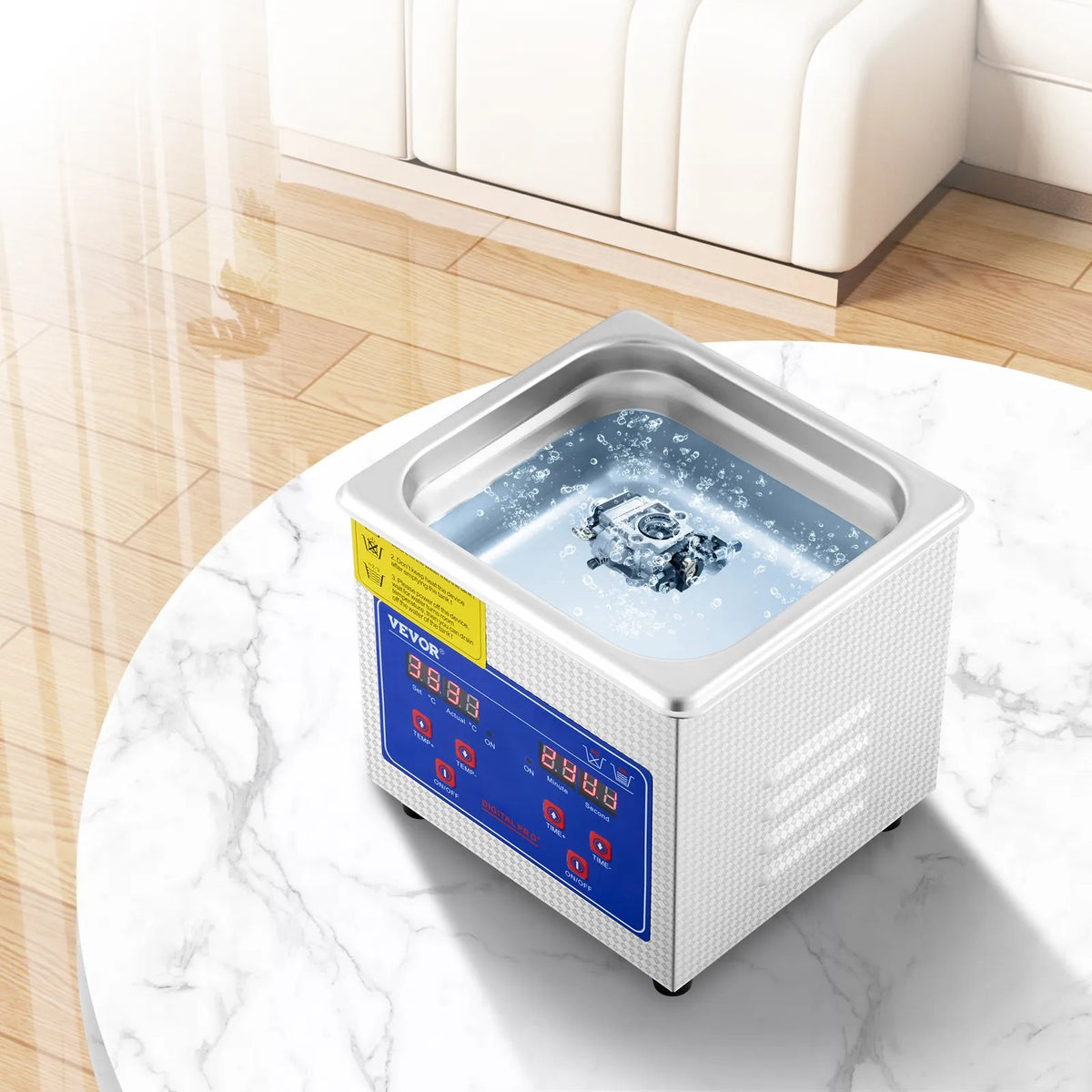 VEVOR Professional Ultrasonic Cleaner, 0.3 l Ultrasonic Jewellery Cleaner with Digital Timer and Heating, Stainless Steel 40 kHz Industrial Ultrasonic Cleaner for Glasses, Watches, Rings and Small Parts