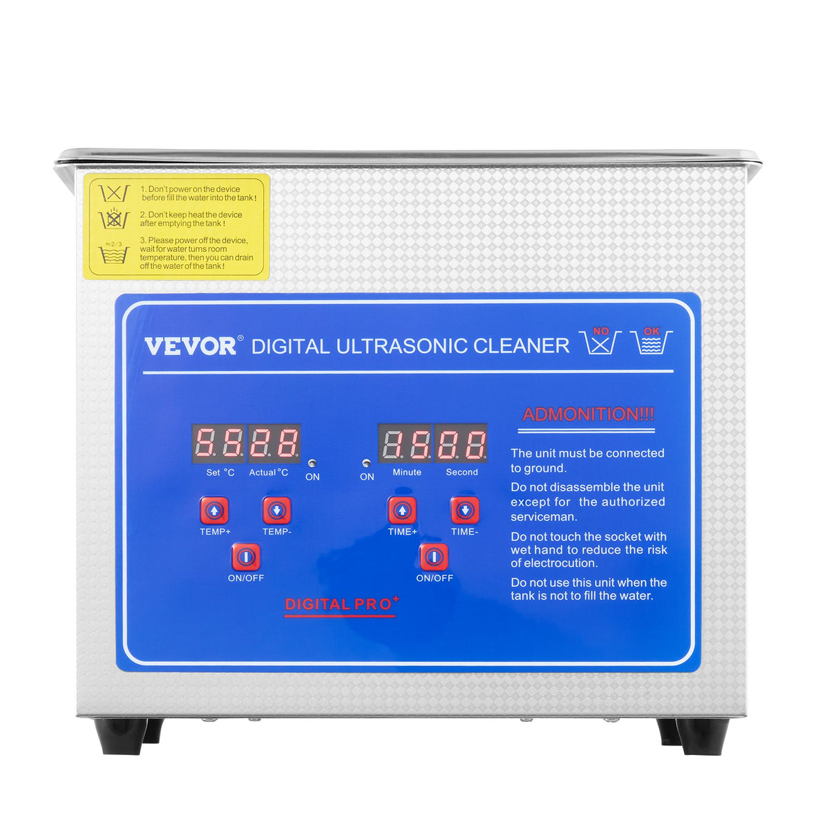 VEVOR 3L Ultrasonic Cleaning Machine Stainless Steel with Digital Heater and Timer, Suitable for Jewellery Cleaning, Commercial and Home Use