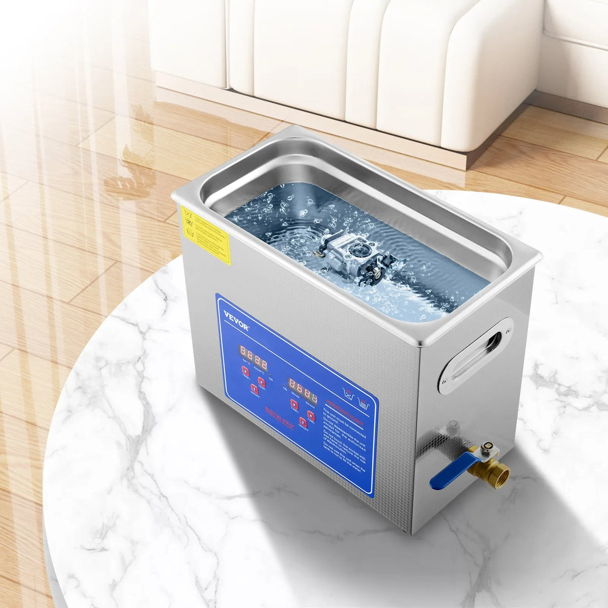 VEVOR Professional Ultrasonic Cleaner, 6 L Stainless Steel Tank Cleaner with Digital Timer and Heater, 40 kHz Cleaning for Glasses, Watches, Rings and Small Parts