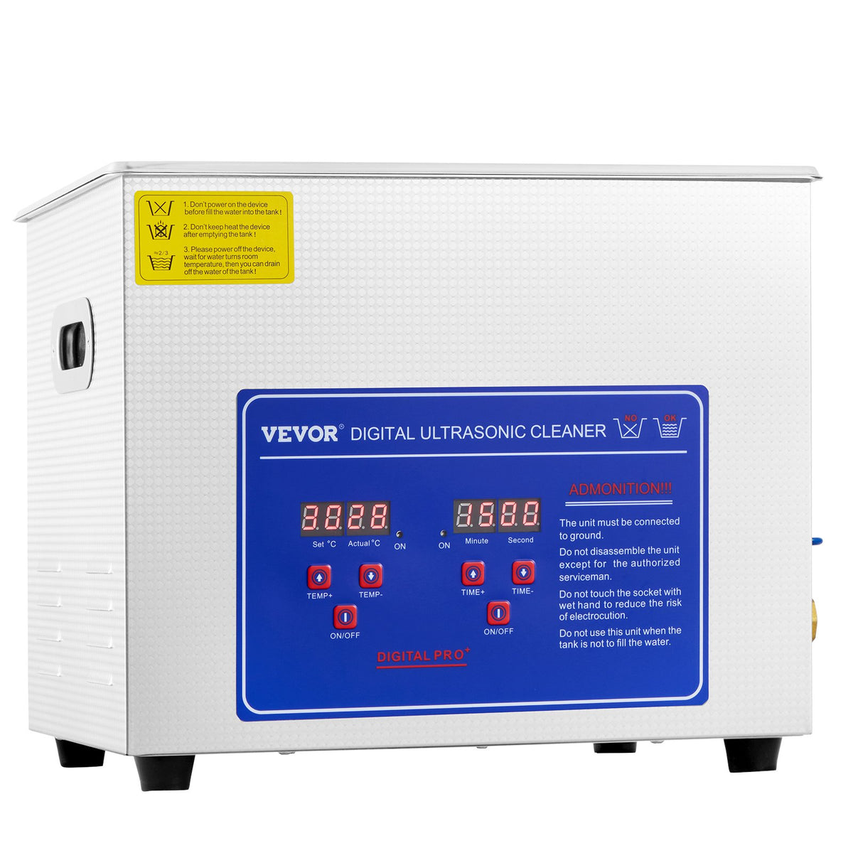 VEVOR 10L ultraskaņas tīrīšanas iekārta, nerūsējošā tērauda ultraskaņas tīrītājs ar digitālo sildītāju un taimeri, piemērots rotaslietām, komerciālai, personīgai un mājas lietošanai.