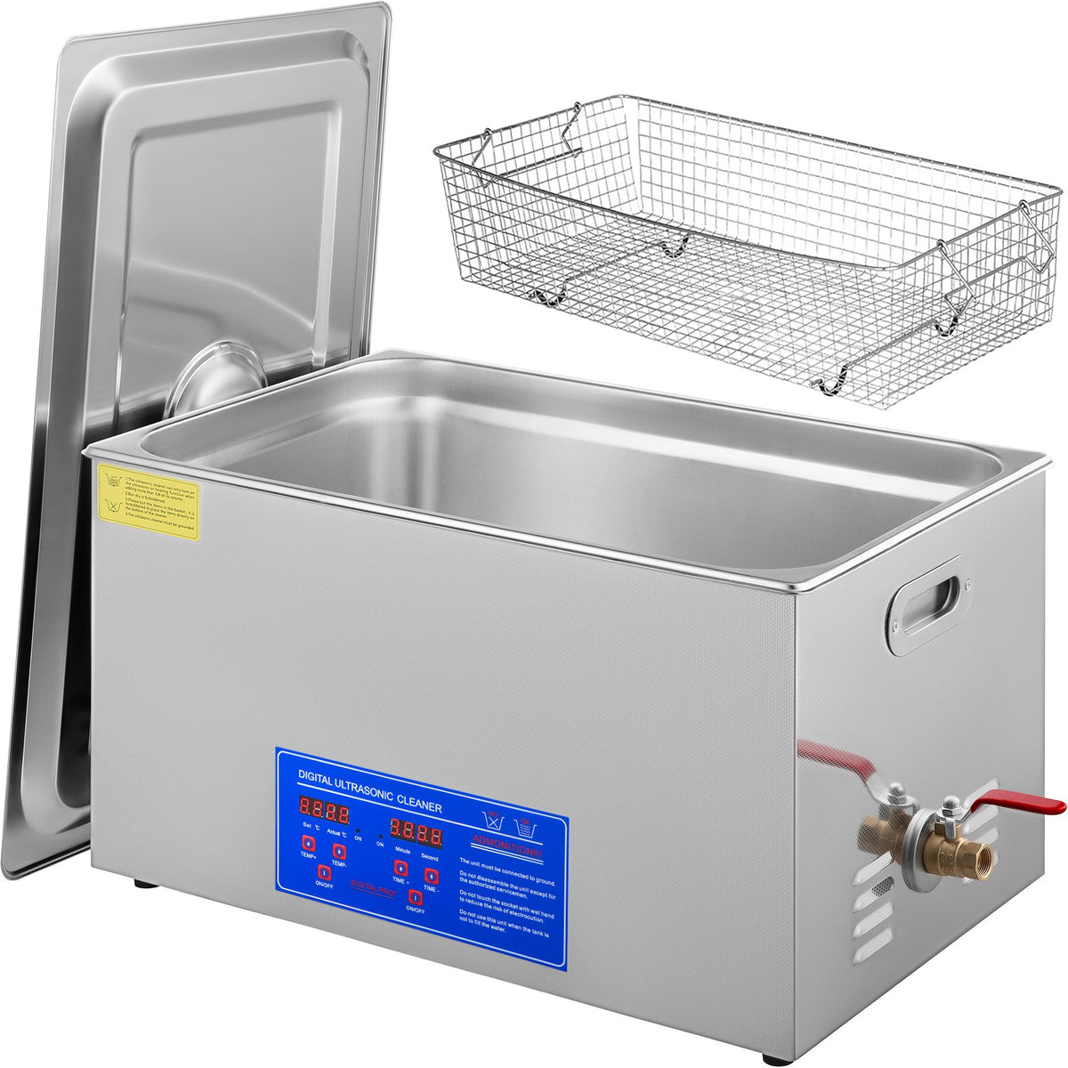 VEVOR 22 L Ultrasonic Cleaning Machine Stainless Steel with Digital Heater, Timer and Basket (22 L) — Suitable for Commercial and Home Use, Providing Efficient Ultrasonic Cleaning for Jewellery, Glasses, Instruments and Other Items