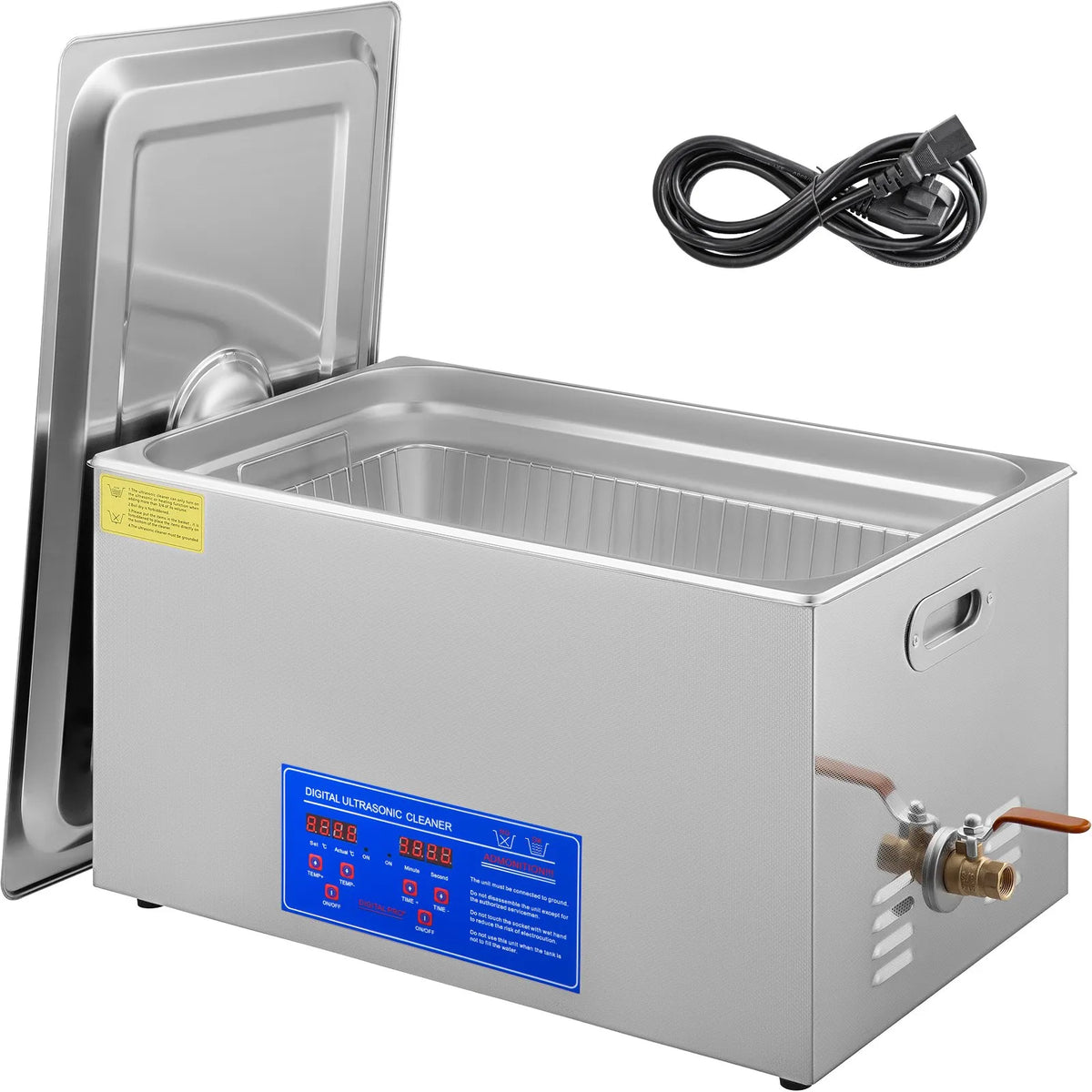 VEVOR 22 L Ultrasonic Cleaning Machine Stainless Steel with Digital Heater, Timer and Basket (22 L) — Suitable for Commercial and Home Use, Providing Efficient Ultrasonic Cleaning for Jewellery, Glasses, Instruments and Other Items