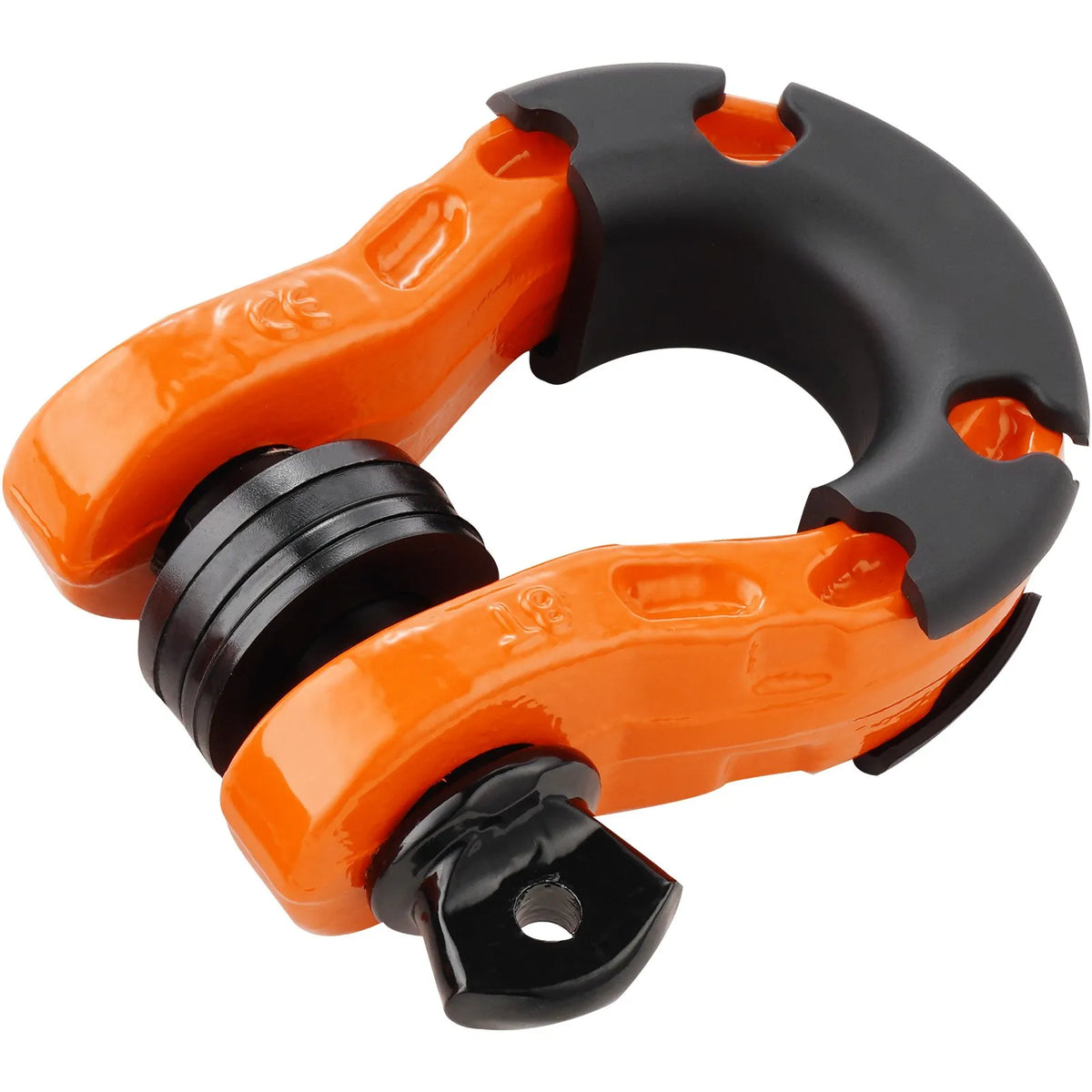 2 pcs 19 mm D-shaped shackles with 22 mm screw pin, 30,000 kg breaking strength