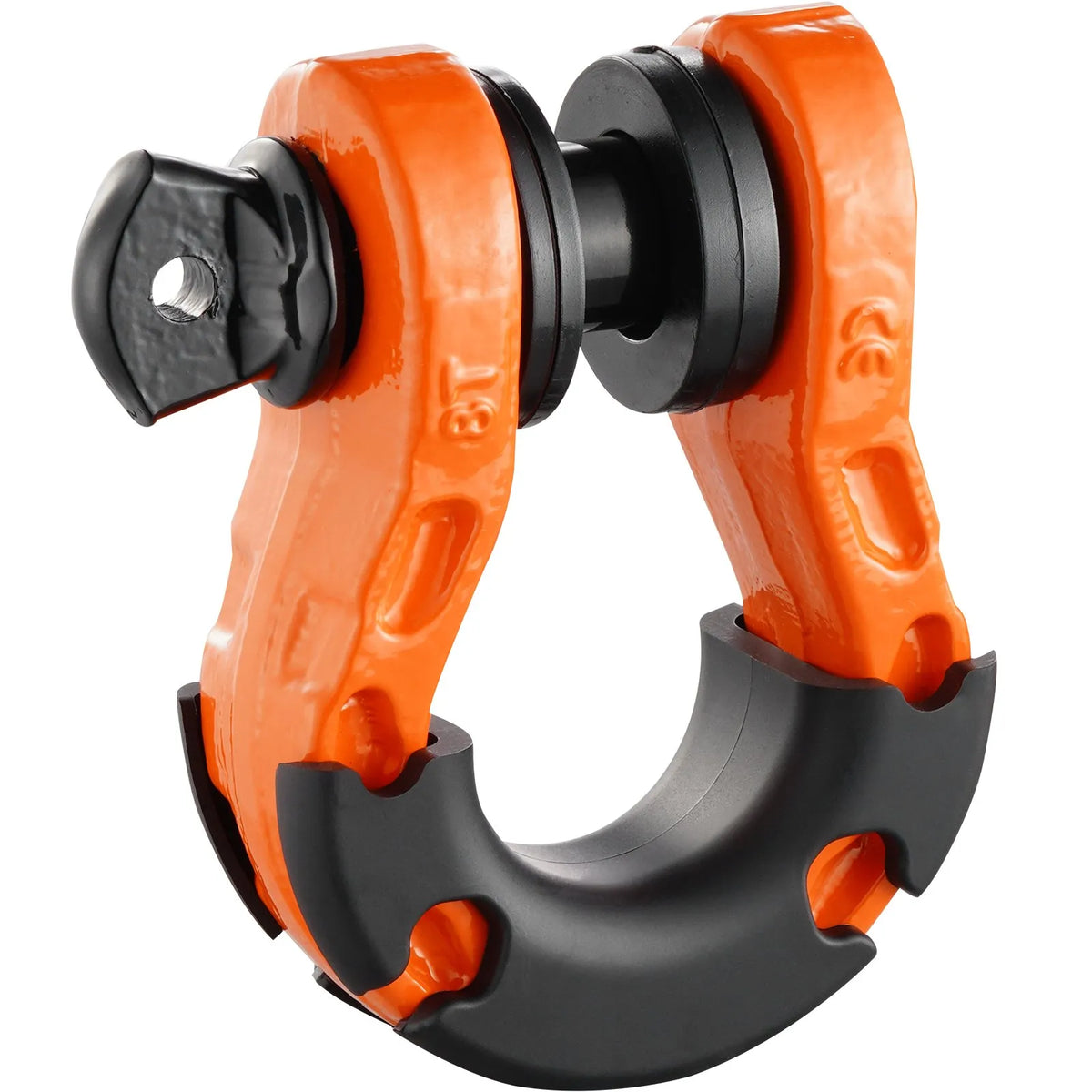 2 pcs 19 mm D-shaped shackles with 22 mm screw pin, 30,000 kg breaking strength