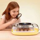 VEVOR 24 olu inkubators ar automātisku olu grozītāju un LED ovoskopu, temperatūras un mitruma kontroli, 360° skata caurspīdīgu vāku, automātisku ūdens papildināšanu mājputnu olu inkubēšanai (cāļiem, pīlēm, zosīm, paipalām)