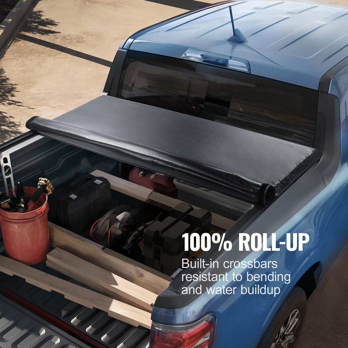 VEVOR Foldable Tonneau Cover for Ford F-150 (2009–2024), 1.68 x 1.65 m Cargo Bed, Soft PVC Material, 100% Cargo Bed Access