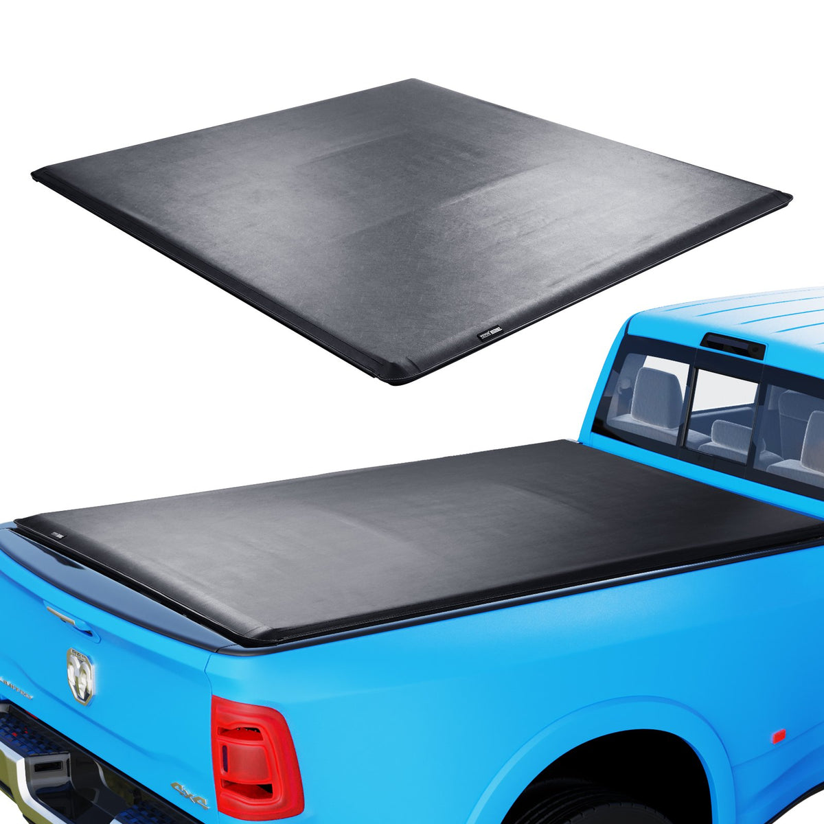 VEVOR Tonneau Cover, Soft Tonneau Cover, Compatible with 2002-2018 Dodge Ram 1500, 2003-2024 2500 3500, 2019-2024 Classic, 195 x 168 cm Truck Bed, Soft PVC Material