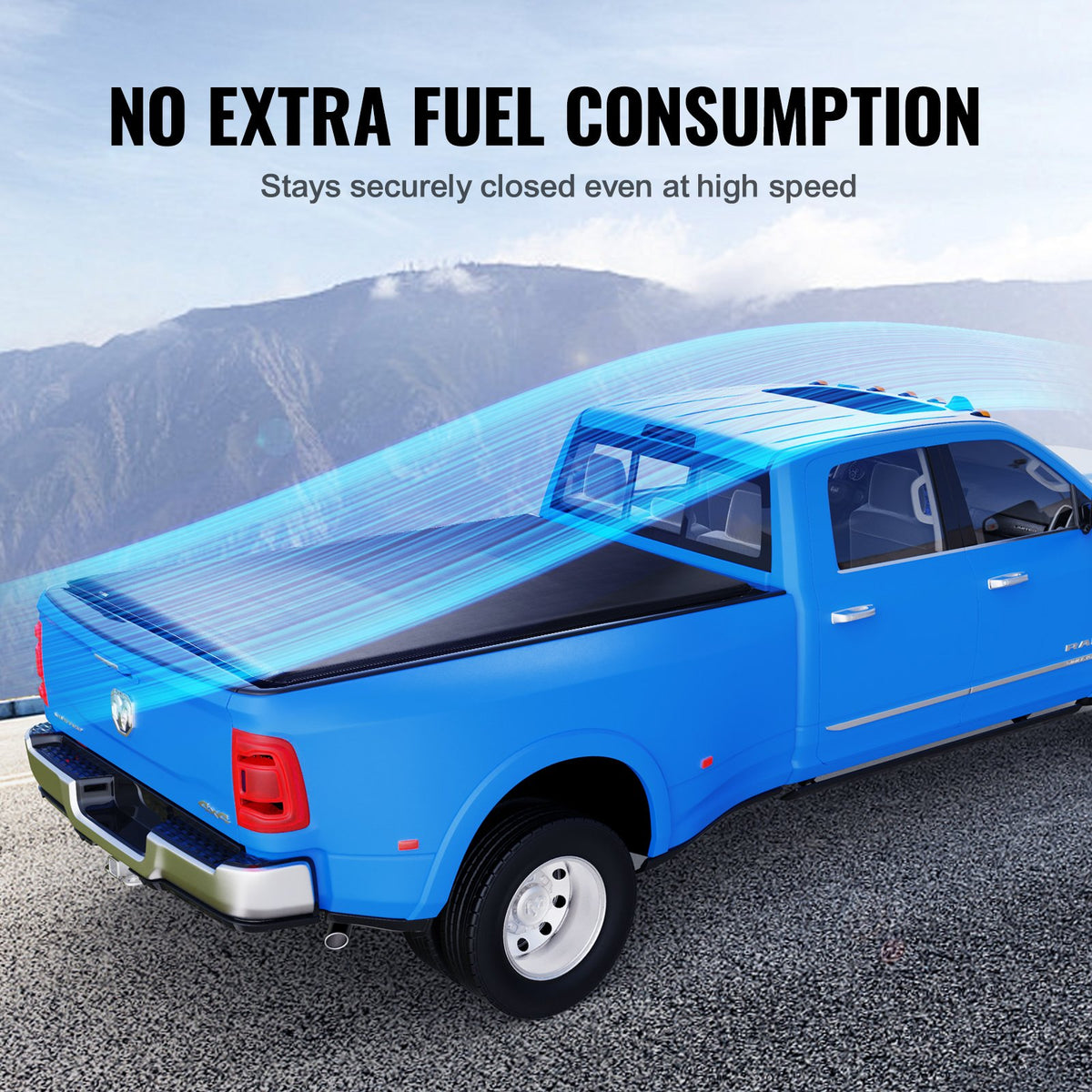 VEVOR Tonneau Cover, Soft Tonneau Cover, Compatible with 2002-2018 Dodge Ram 1500, 2003-2024 2500 3500, 2019-2024 Classic, 195 x 168 cm Truck Bed, Soft PVC Material