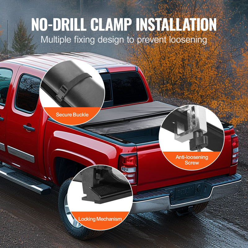 VEVOR mīkstais PVC bagāžnieka pārsegs 1,62 × 1,60 m, piemērots Chevy Silverado/GMC Sierra 1500 (2019–2024, izņemot Classic)