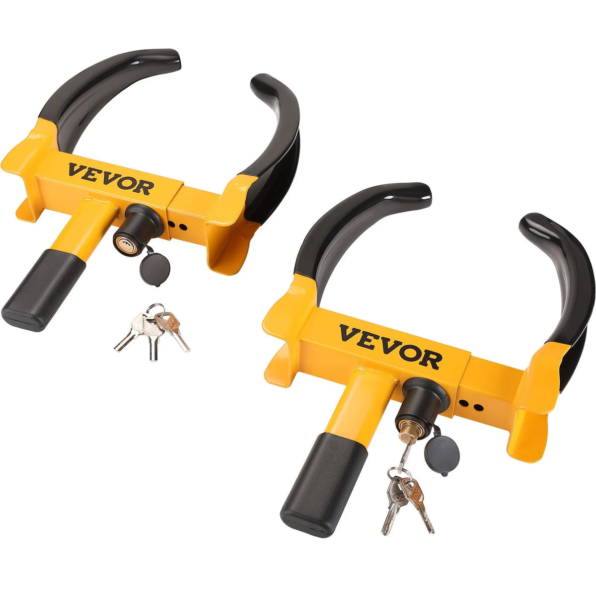Wheel Anti-Theft Clamp, 2 pcs, Adjustable, Steel, with 6 Keys, Suitable for ATV, SUV, Cars, Campers, Golf Carts, Boats, Motorcycles