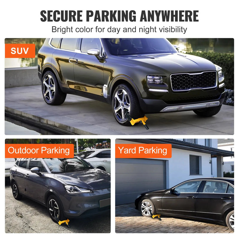 Riteņu pretzagļu skava, 2 gab., regulējama, tērauda, ar 6 atslēgām, piemērota ATV, SUV, automašīnām, kemperiem, golfa ratiem, laivām, motocikliem