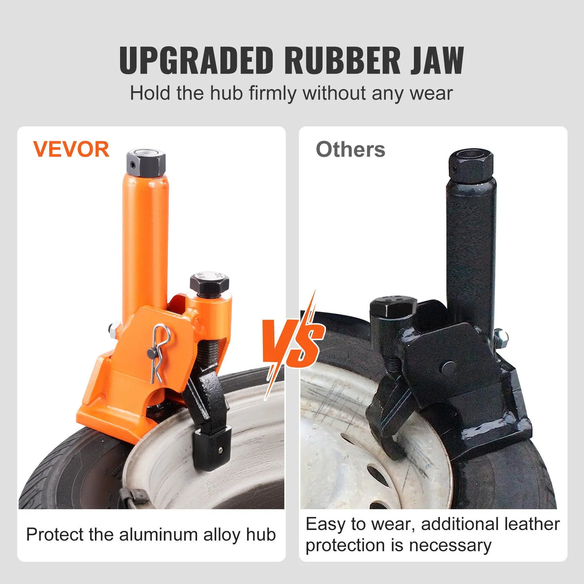Manual tyre bead breaker 96.5–106.7 mm with rubber pads for aluminium rim protection