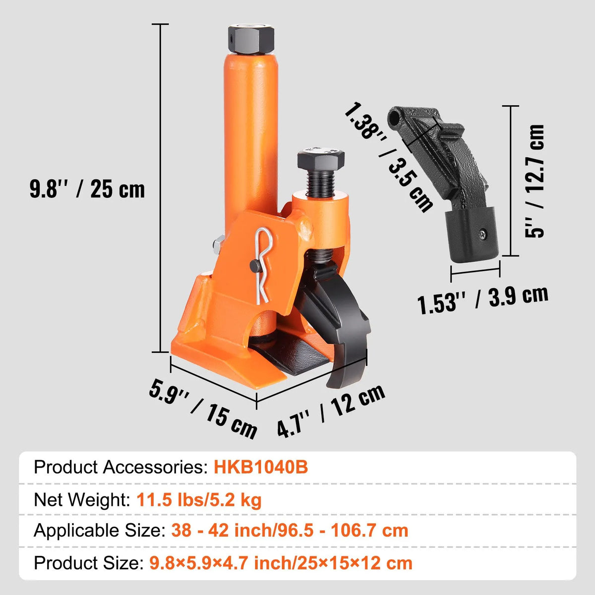 Manual tyre bead breaker 96.5–106.7 mm with rubber pads for aluminium rim protection
