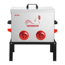 VEVOR automātiskā vistu barotava, 18,14 kg ietilpība, 6 barošanas atveres bez barības zudumiem, ar iebūvētu sadalītāju, aizbīdni un rokturi, metāla konstrukcija vistām, pundurvistām un fazāniem