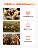 VEVOR automātiskā vistu barotava, 18,14 kg ietilpība, 6 barošanas atveres bez barības zudumiem, ar iebūvētu sadalītāju, aizbīdni un rokturi, metāla konstrukcija vistām, pundurvistām un fazāniem