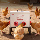 VEVOR automātiskā vistu barotava, 18,14 kg ietilpība, 6 barošanas atveres bez barības zudumiem, ar iebūvētu sadalītāju, aizbīdni un rokturi, metāla konstrukcija vistām, pundurvistām un fazāniem