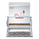 VEVOR automātiska vistu barotava, 18,14 kg ietilpība, lietusizturīga pedāļa barotava ar aizveramu vāku, bez atkritumiem, cinkota tērauda konstrukcija, āra lietošanai, piemērota vistām, bantamiem, putnu mājputniem un fazāniem