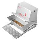 VEVOR automātiska vistu barotava, 18,14 kg ietilpība, lietusizturīga pedāļa barotava ar aizveramu vāku, bez atkritumiem, cinkota tērauda konstrukcija, āra lietošanai, piemērota vistām, bantamiem, putnu mājputniem un fazāniem