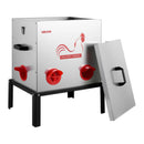 VEVOR automātiskā vistu barotava, 22,68 kg ietilpība, 6 barošanas atveres bez barības zudumiem, ar iebūvētu sadalītāju, aizbīdni un rokturi, metāla konstrukcija vistām, pundurvistām un fazāniem