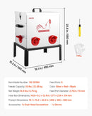 VEVOR automātiskā vistu barotava, 22,68 kg ietilpība, 6 barošanas atveres bez barības zudumiem, ar iebūvētu sadalītāju, aizbīdni un rokturi, metāla konstrukcija vistām, pundurvistām un fazāniem
