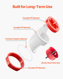 VEVOR DIY vistu barotavas komplekts, 4 barošanas atveres, lietusizturīga putnu barotava ar pārsegu, bez barības zudumiem, automātiska gravitācijas padeves sistēma ar izturīgu tērauda kroņurbi un gumijas blīvgredzenu spaiņiem, mucām, konteineriem un silēm