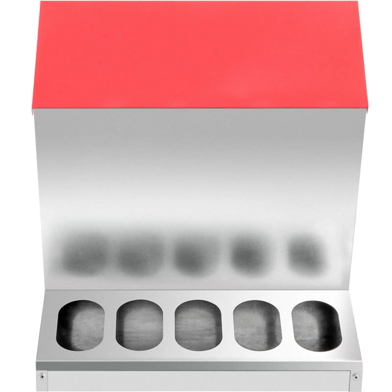 VEVOR cinkotais mājputnu barotājs, 11,3 kg ietilpība, bezatkritumu vistas barotava ar vāku, 10 vistām, 298 × 298 × 400 mm automātiska āra barotava