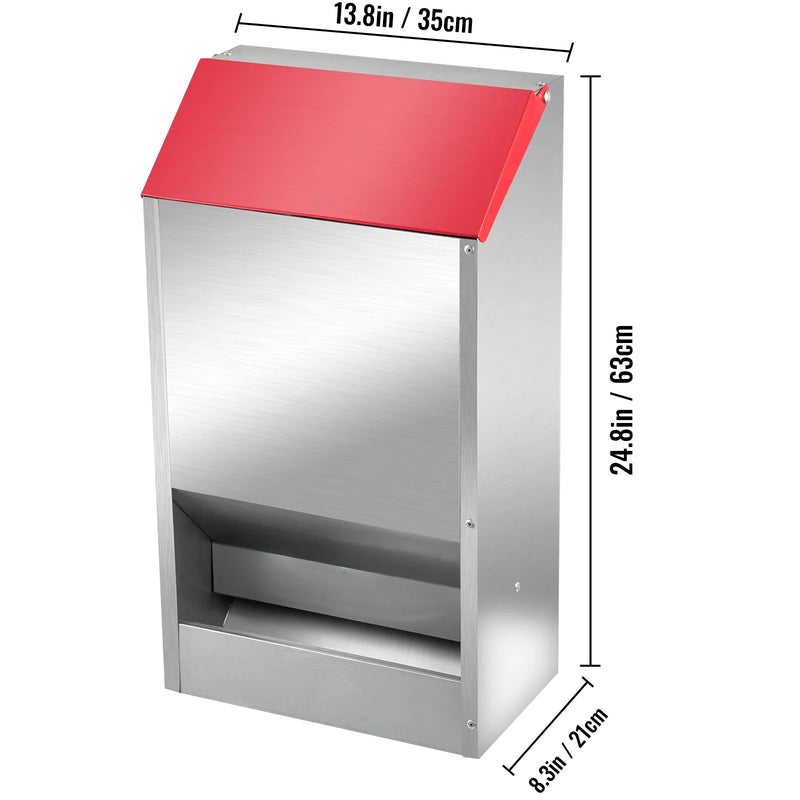 VEVOR cinkots mājputnu barotājs, bezatkritumu metāla vistas barotava ar 22,6 kg ietilpību