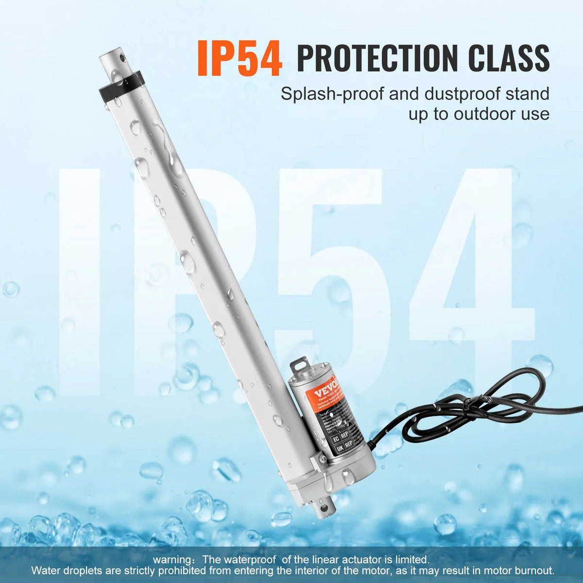 VEVOR Linear Actuator 12 V 30.5 cm Heavy Duty 149.7 kg 1500 N 0.5 cm/s IP54 Protection